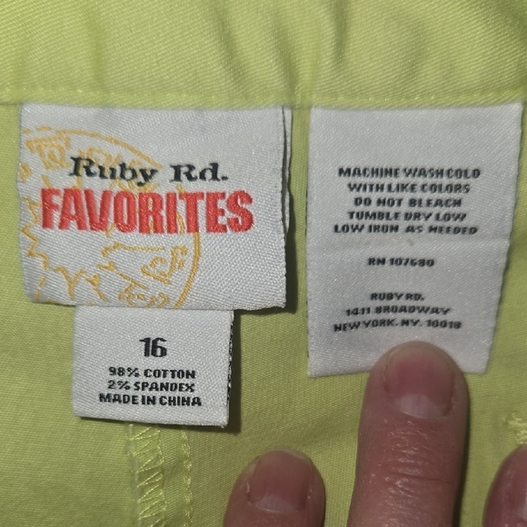 Ruby Rd. Vibrant Lime Pants - Picture 5 of 7